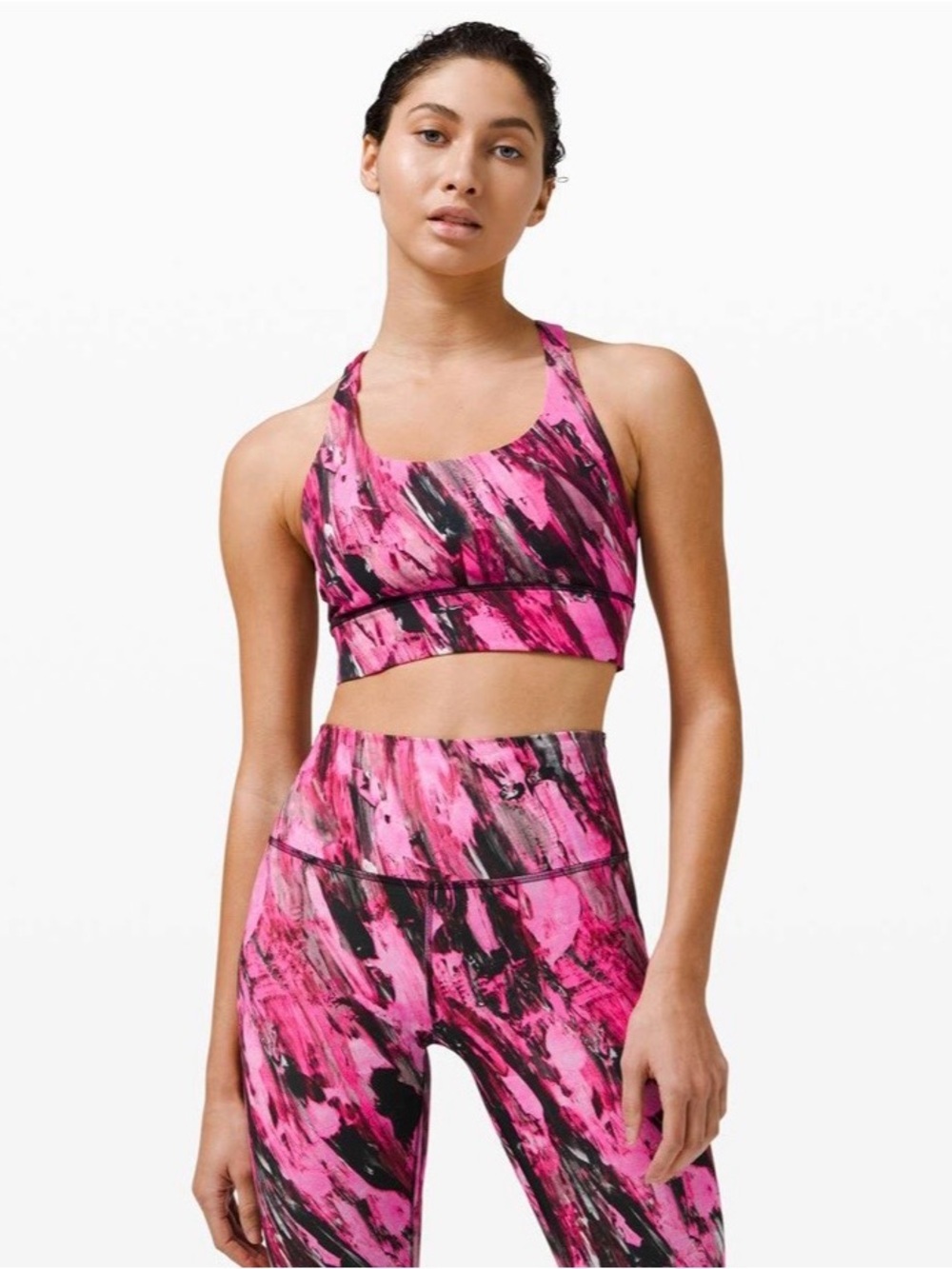 Lululemon Energy Bra Long Line medium B-D Incentive Refresh Multi W2BVKS Sz 4